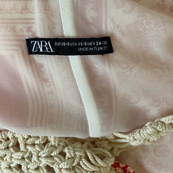 *NWOT* Zara BoHo Floral Print Crochet Detail Midi Dress - Picture 7 of 15